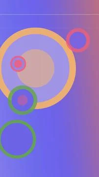 Abstract design featuring layered circular rings and soft geometric blobs i.. Stock Illustration