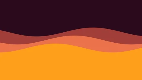 Abstract design featuring layered flowing waves in warm orange and dark red Stock-Footage 336263300