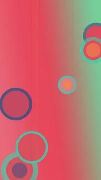 Abstract design featuring overlapping colorful circles on a bright pink str.. Stock Illustration