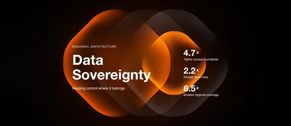 Abstract design featuring overlapping orange shapes. Text highlights data Stock Illustration