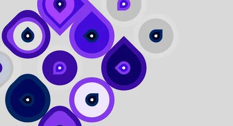 Abstract design featuring overlapping purple circles. Various shades create Stock Illustration