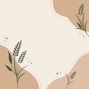 Abstract design featuring plants wheat and organic shapes Stock Illustration