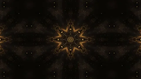 Abstract design featuring a radiant, symmetrical pattern with golden hues a.. 動画素材 292595825