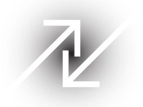 Abstract design featuring two white arrows pointing in opposite directions .. Stock Illustration