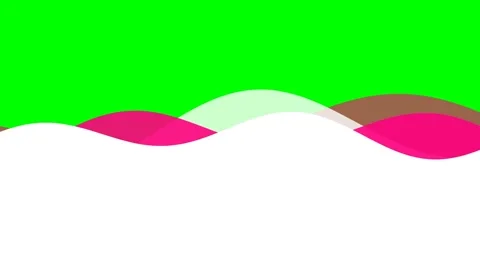Abstract design featuring vibrant green and pink waves on white background Stock Footage 340266347