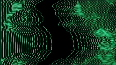 An Abstract Design Featuring Wavy Green Lines Symbolizing Data Modulation Stock Footage 284807482