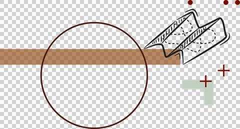 Abstract design is floating on transparent background intersecting brown bar, Stock Illustration