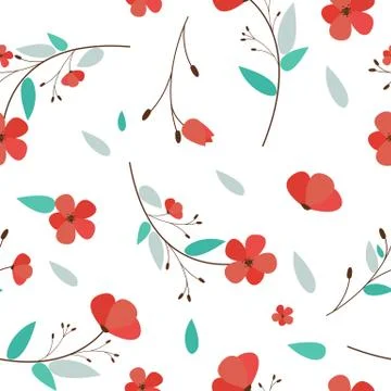 Abstract Design Flower Seamless Pattern Background Vector Illustration Illustrazione stock