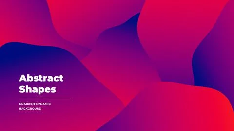 Abstract design in the form of layered dynamic gradient pink violet blue shapes Stock Illustration