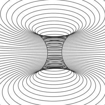 Abstract design frame of wormhole. Distort of space and time. Vector illustra Stock Illustration