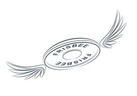 Abstract design with frisbee disk and wings Stock Illustration
