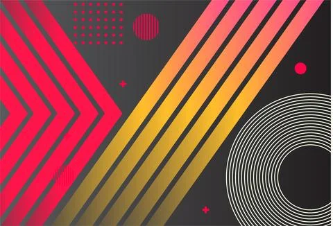 Abstract design with geometric shapes, patterns, circle lines on white back.. Stock Illustration