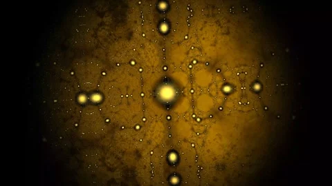 Abstract design with glowing elements in dark background Stock Footage 338227320