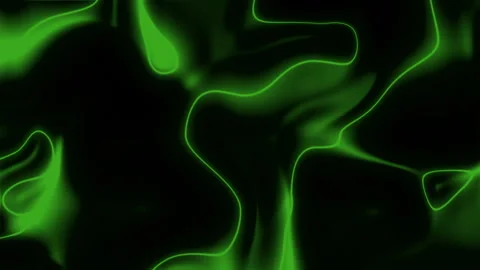 Abstract design with green, flowing, glowing lines on black background. Stock Footage 280289638
