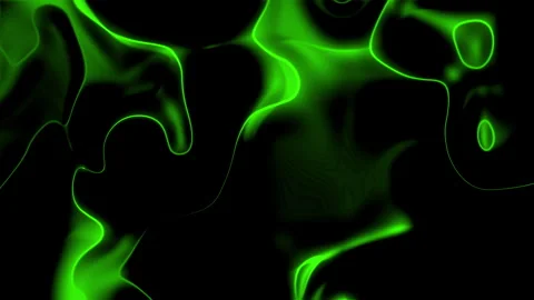 Abstract design with green flowing lines on black background Stock Footage 280289520