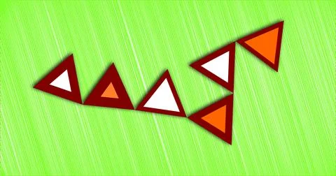 An Abstract design with hatching background and six triangle with small triangle イラスト素材