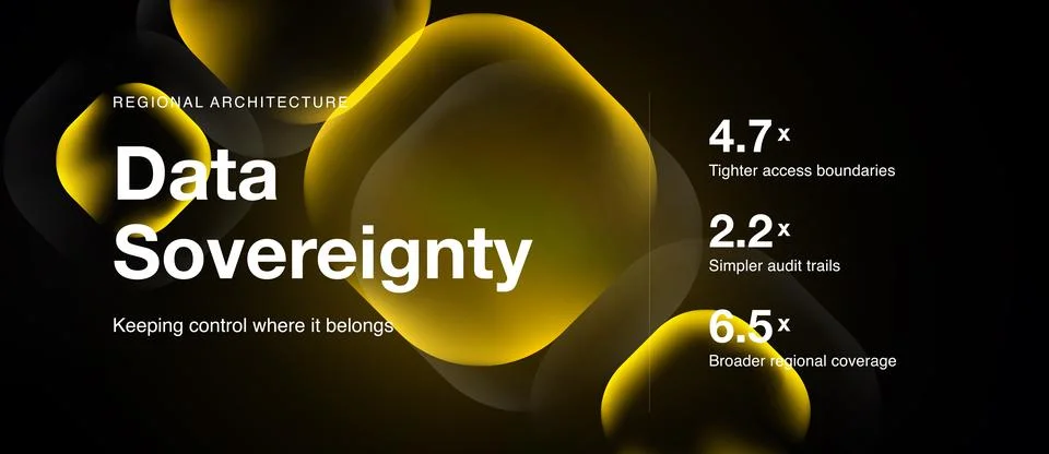 Abstract design highlights data sovereignty concept. Numbers indicate Stock Illustration