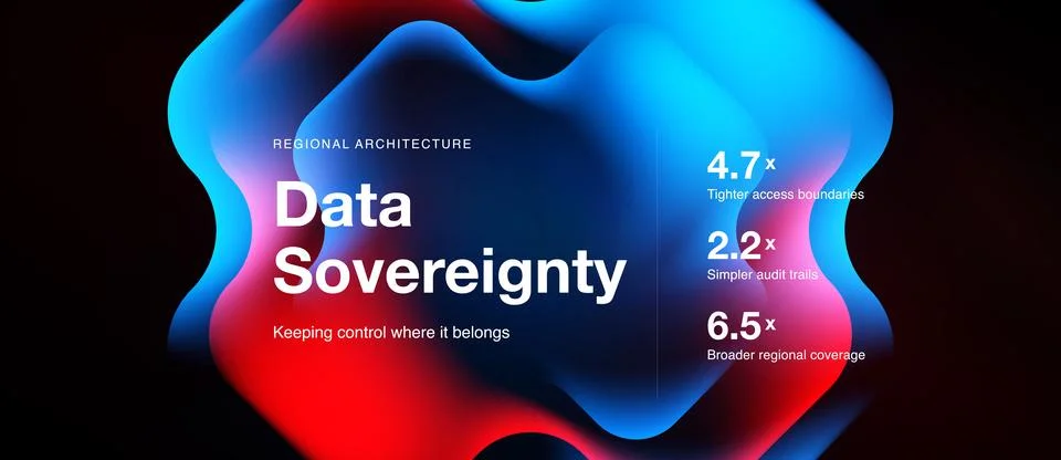 Abstract design highlights data sovereignty concept. Numbers indicate Stock Illustration