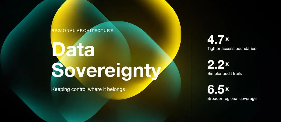 Abstract design highlights data sovereignty concept. Numbers indicate Stock Illustration