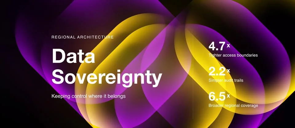 Abstract design highlights data sovereignty concept. Numbers indicate Stock Illustration