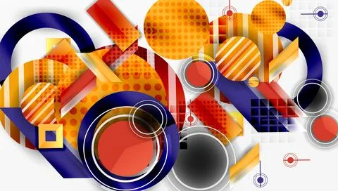 Abstract design with layered geometric shapes Stock Illustration