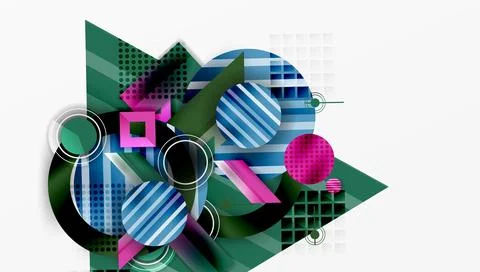 Abstract design with layered geometric shapes Stock Illustration