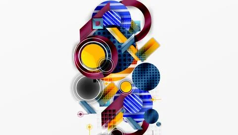Abstract design with layered geometric shapes Stock Illustration