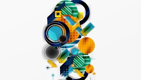 Abstract design with layered geometric shapes Stock Illustration