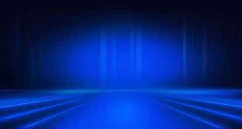 Abstract design with lines to perspective in blue theme concept series Stock Illustration
