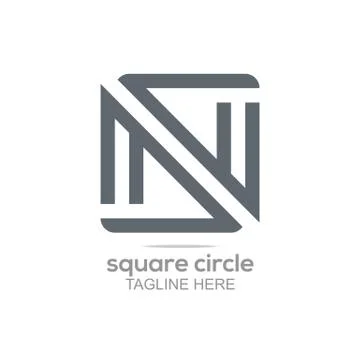 Abstract Design Logo Circle Square Connect Icon Vector Stock Illustration