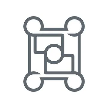 Abstract Design Logo Circle Square Connect Icon Vector Stock Illustration