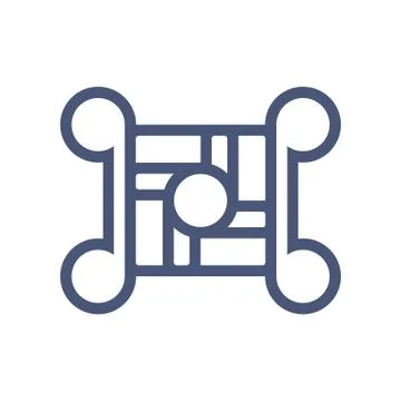 Abstract Design Logo Circle Square Connect Icon Vector Stock Illustration