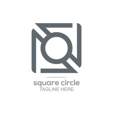 Abstract Design Logo Circle Square Connect Icon Vector Stock Illustration