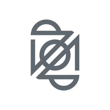 Abstract Design Logo Circle Square Connect Icon Vector Stock Illustration