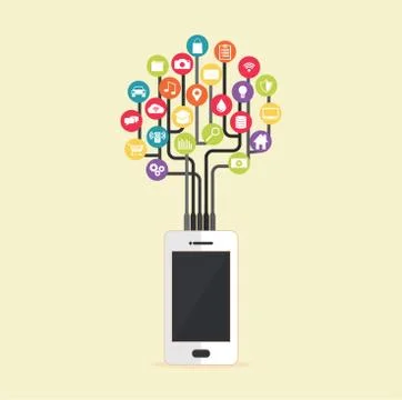 Abstract design of mobile phone technology Stock Illustration