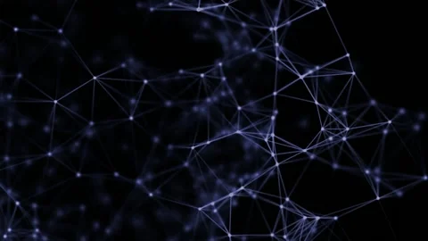 Abstract design, moving lines and dots on a dark screen. Mockup, Stock Footage 198816504