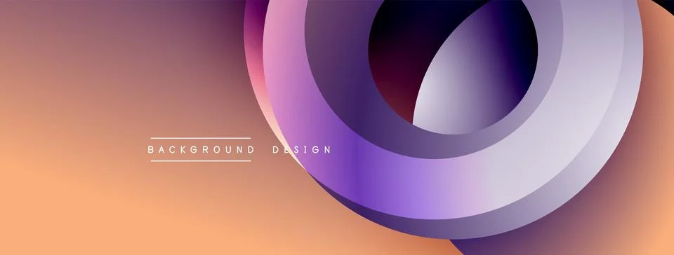 Abstract design. Overlapping circles create dynamic flow. Gradient colors blend 스톡 일러스트