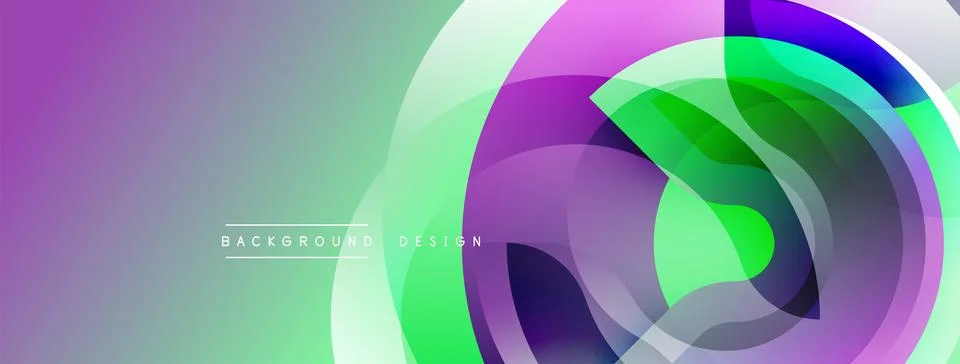Abstract design. Overlapping circles create vibrant, colorful pattern. Smooth Illustrazione stock