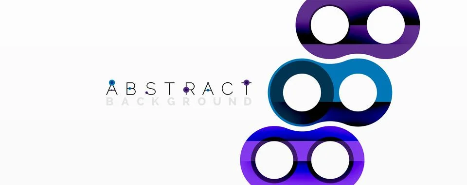 Abstract design. Overlapping circles create infinity symbol. Blue, purple Stock Illustration
