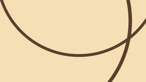 Abstract design with overlapping dark brown curves on a warm beige background 库存插图