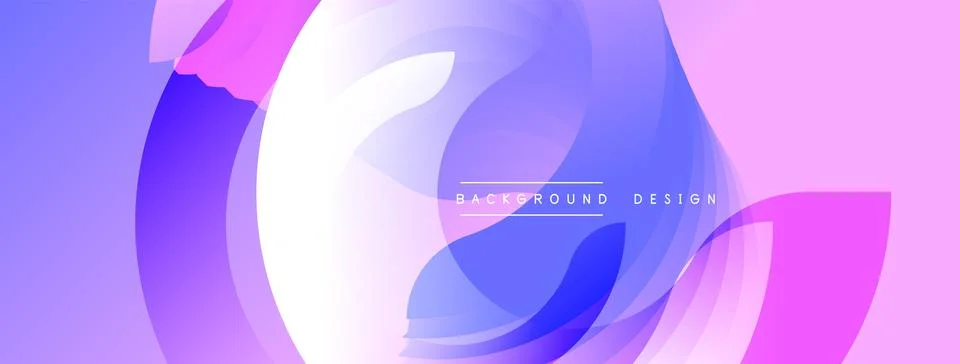 Abstract design. Overlapping layers create dynamic gradient. Purple, blue, white Ilustração Stock