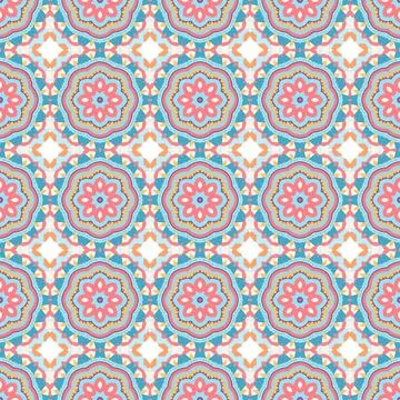 An abstract design in paste, orange and blue fabric material Stock Illustration
