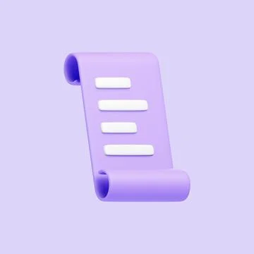 Abstract design of a purple scroll unrolling with a white list Stock Illustration
