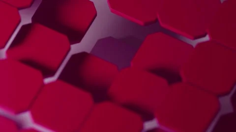 Abstract design with red hexagons transforming into a white pattern Stock Footage 327570650