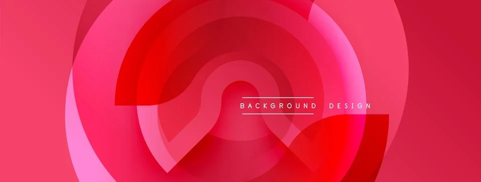 Abstract design. Red, pink layers create dynamic circular pattern. Smooth Stockillustratie