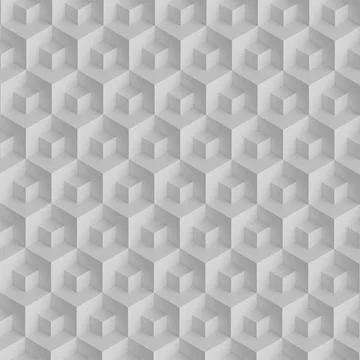 Abstract design with reteating pattern of overlaying white cubes. 3d illustra Stock Illustration