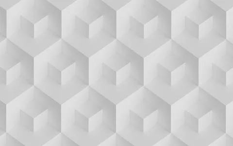 Abstract design with reteating pattern of overlaying white cubes. 3d illustra Stock Illustration