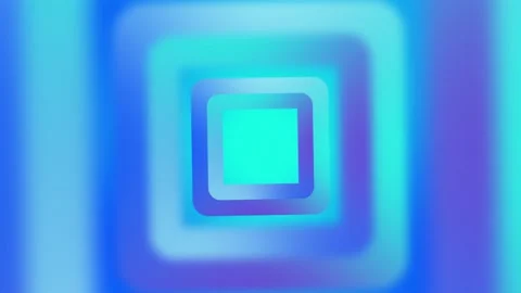 Abstract design with rotating squares of blue and turquoise. Vídeos de archivo 277336255