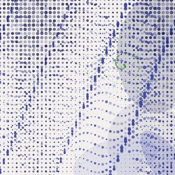 Abstract design with rounded dots in shades of blue and green creating a un.. Иллюстрация