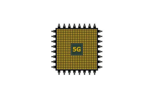 Abstract design of SG CPU chip with board connection on white background Stock Illustration
